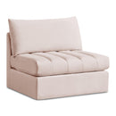  Manufacturer Color_Pink -- Jacob Pink Velvet Upholstered Modular Armless Chair IMAGE 1