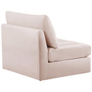  Manufacturer Color_Pink -- Jacob Pink Velvet Upholstered Modular Armless Chair IMAGE 3
