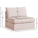  Manufacturer Color_Pink -- Jacob Pink Velvet Upholstered Modular Armless Chair IMAGE 7