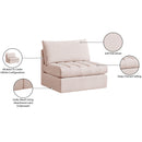 Manufacturer Color_Pink -- Jacob Pink Velvet Upholstered Modular Armless Chair IMAGE 8