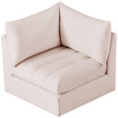  Manufacturer Color_Pink -- Jacob Pink Velvet Upholstered Modular Corner Chair IMAGE 4