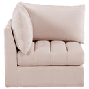  Manufacturer Color_Pink -- Jacob Pink Velvet Upholstered Modular Corner Chair IMAGE 5