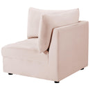  Manufacturer Color_Pink -- Jacob Pink Velvet Upholstered Modular Corner Chair IMAGE 8