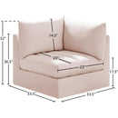  Manufacturer Color_Pink -- Jacob Pink Velvet Upholstered Modular Corner Chair IMAGE 9