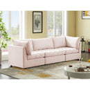  Manufacturer Color_Pink -- Jacob 103" Pink Velvet Upholstered 3 pc Modular Sofa IMAGE 2