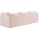  Manufacturer Color_Pink -- Jacob 103" Pink Velvet Upholstered 3 pc Modular Sofa IMAGE 3