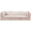  Manufacturer Color_Pink -- Jacob 103" Pink Velvet Upholstered 3 pc Modular Sofa IMAGE 4