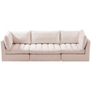  Manufacturer Color_Pink -- Jacob 103" Pink Velvet Upholstered 3 pc Modular Sofa IMAGE 5