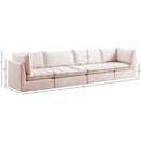  Manufacturer Color_Pink -- Jacob 140" Pink Velvet Upholstered 4 pc Modular Sofa IMAGE 10