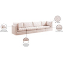  Manufacturer Color_Pink -- Jacob 140" Pink Velvet Upholstered 4 pc Modular Sofa IMAGE 11