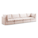  Manufacturer Color_Pink -- Jacob 140" Pink Velvet Upholstered 4 pc Modular Sofa IMAGE 1