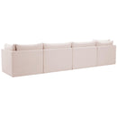  Manufacturer Color_Pink -- Jacob 140" Pink Velvet Upholstered 4 pc Modular Sofa IMAGE 3