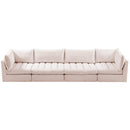  Manufacturer Color_Pink -- Jacob 140" Pink Velvet Upholstered 4 pc Modular Sofa IMAGE 5