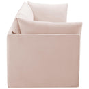  Manufacturer Color_Pink -- Jacob 140" Pink Velvet Upholstered 4 pc Modular Sofa IMAGE 6