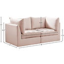  Manufacturer Color_Pink -- Jacob 66" Pink Velvet Upholstered 2 pc Modular Loveseat IMAGE 10