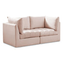  Manufacturer Color_Pink -- Jacob 66" Pink Velvet Upholstered 2 pc Modular Loveseat IMAGE 1