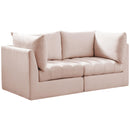 Meridian Jacob Stationary Fabric Sofa 649Pink-S66 IMAGE 1