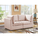  Manufacturer Color_Pink -- Jacob 66" Pink Velvet Upholstered 2 pc Modular Loveseat IMAGE 2