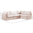  Manufacturer Color_Pink -- Jacob 103" Pink Velvet Upholstered 4 pc Modular Sectional IMAGE 14