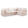  Manufacturer Color_Pink -- Jacob 103" Pink Velvet Upholstered 4 pc Modular Sectional IMAGE 1