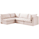 Manufacturer Color_Pink -- Jacob 103" Pink Velvet Upholstered 4 pc Modular Sectional IMAGE 2