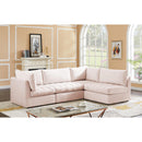  Manufacturer Color_Pink -- Jacob 103" Pink Velvet Upholstered 4 pc Modular Sectional IMAGE 3