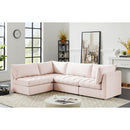  Manufacturer Color_Pink -- Jacob 103" Pink Velvet Upholstered 4 pc Modular Sectional IMAGE 4