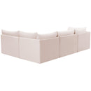  Manufacturer Color_Pink -- Jacob 103" Pink Velvet Upholstered 4 pc Modular Sectional IMAGE 5