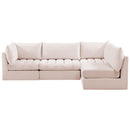  Manufacturer Color_Pink -- Jacob 103" Pink Velvet Upholstered 4 pc Modular Sectional IMAGE 6