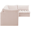  Manufacturer Color_Pink -- Jacob 140" Pink Velvet Upholstered 5 pc Modular Sectional IMAGE 7