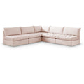  Manufacturer Color_Pink -- Jacob 107" Pink Velvet Upholstered 5 pc Modular Sectional IMAGE 1