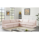  Manufacturer Color_Pink -- Jacob 107" Pink Velvet Upholstered 5 pc Modular Sectional IMAGE 2