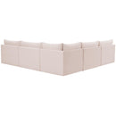  Manufacturer Color_Pink -- Jacob 107" Pink Velvet Upholstered 5 pc Modular Sectional IMAGE 3