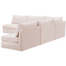  Manufacturer Color_Pink -- Jacob 107" Pink Velvet Upholstered 5 pc Modular Sectional IMAGE 4