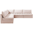  Manufacturer Color_Pink -- Jacob 107" Pink Velvet Upholstered 5 pc Modular Sectional IMAGE 7