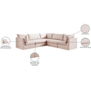  Manufacturer Color_Pink -- Jacob 103" Pink Velvet Upholstered 5 pc Modular Sectional IMAGE 13