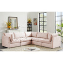  Manufacturer Color_Pink -- Jacob 103" Pink Velvet Upholstered 5 pc Modular Sectional IMAGE 2