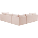  Manufacturer Color_Pink -- Jacob 103" Pink Velvet Upholstered 5 pc Modular Sectional IMAGE 3