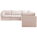  Manufacturer Color_Pink -- Jacob 103" Pink Velvet Upholstered 5 pc Modular Sectional IMAGE 5