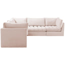  Manufacturer Color_Pink -- Jacob 103" Pink Velvet Upholstered 5 pc Modular Sectional IMAGE 6