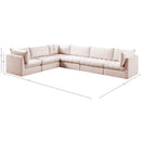  Manufacturer Color_Pink -- Jacob 140" Pink Velvet Upholstered 6 pc Modular Sectional IMAGE 13