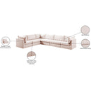  Manufacturer Color_Pink -- Jacob 140" Pink Velvet Upholstered 6 pc Modular Sectional IMAGE 14