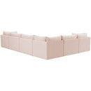  Manufacturer Color_Pink -- Jacob 140" Pink Velvet Upholstered 6 pc Modular Sectional IMAGE 5