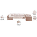  Manufacturer Color_Pink -- Jacob 140" Pink Velvet Upholstered 7 pc Modular Sectional IMAGE 11
