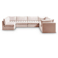  Manufacturer Color_Pink -- Jacob 140" Pink Velvet Upholstered 7 pc Modular Sectional IMAGE 1