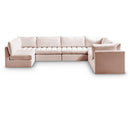  Manufacturer Color_Pink -- Jacob 140" Pink Velvet Upholstered 7 pc Modular Sectional IMAGE 1