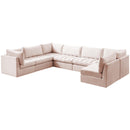  Manufacturer Color_Pink -- Jacob 140" Pink Velvet Upholstered 7 pc Modular Sectional IMAGE 2