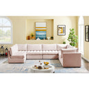  Manufacturer Color_Pink -- Jacob 140" Pink Velvet Upholstered 7 pc Modular Sectional IMAGE 3