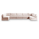  Manufacturer Color_Pink -- Jacob 177" Pink Velvet Upholstered 7 pc Modular Sectional IMAGE 1