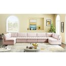  Manufacturer Color_Pink -- Jacob 177" Pink Velvet Upholstered 7 pc Modular Sectional IMAGE 2